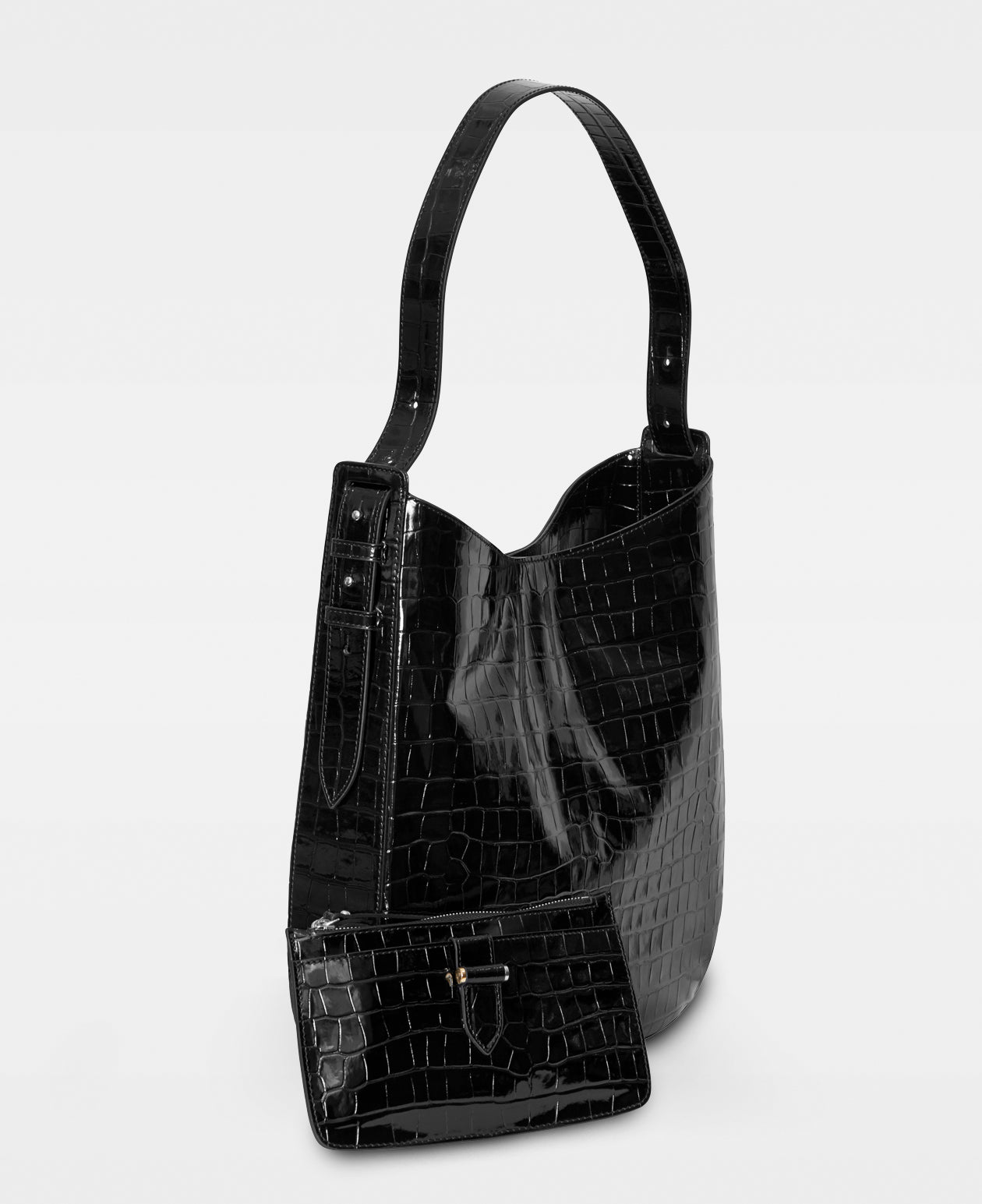 DECADENT COPENHAGEN FARRAH hobo bag Crossbody-väskor Croco Black