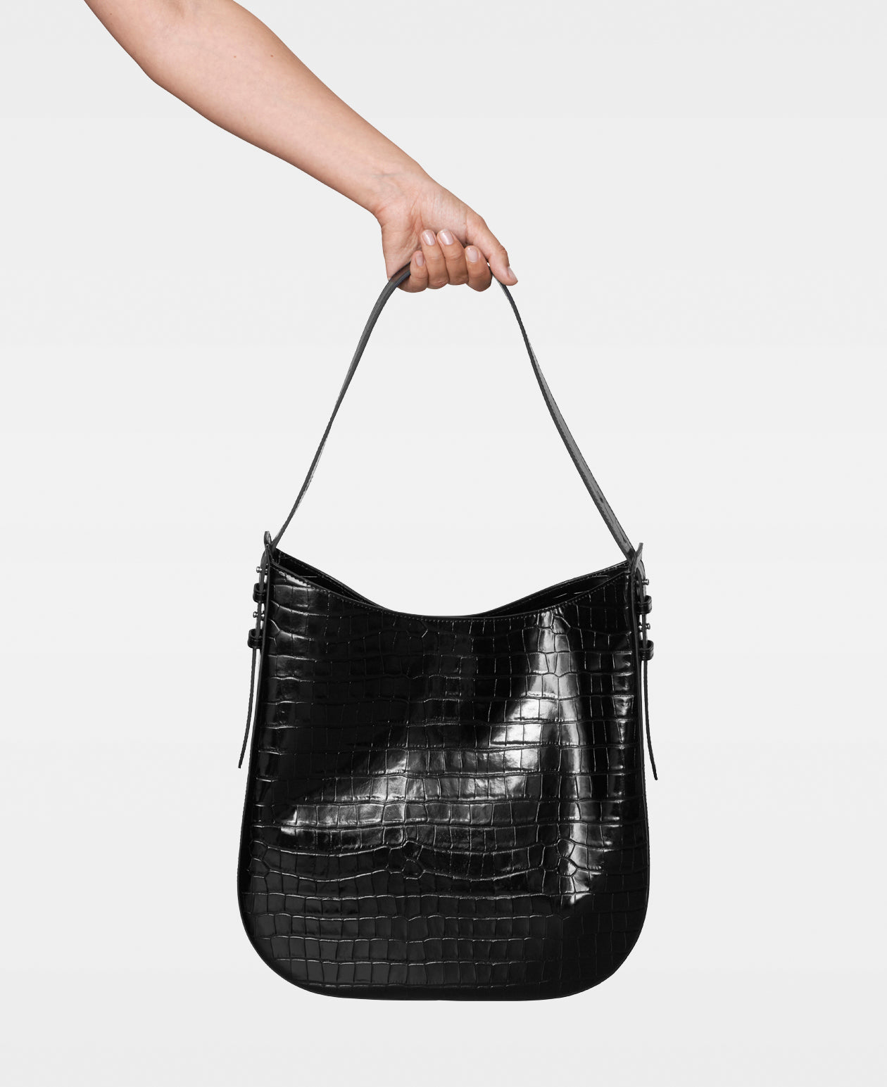 DECADENT COPENHAGEN FARRAH hobo bag Crossbody-väskor Croco Black