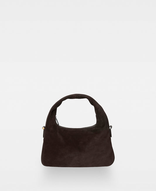 TRACY small shoulder bag - Suede Dark Brown