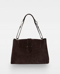 CATHRINE working shoulder bag - Suede Dark Brown