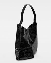 DECADENT COPENHAGEN FARRAH hobo bag Crossbody-väskor Croco Black