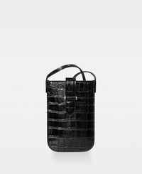 DECADENT COPENHAGEN FIONA mobile crossbody bag Crossbody-väskor Croco Black
