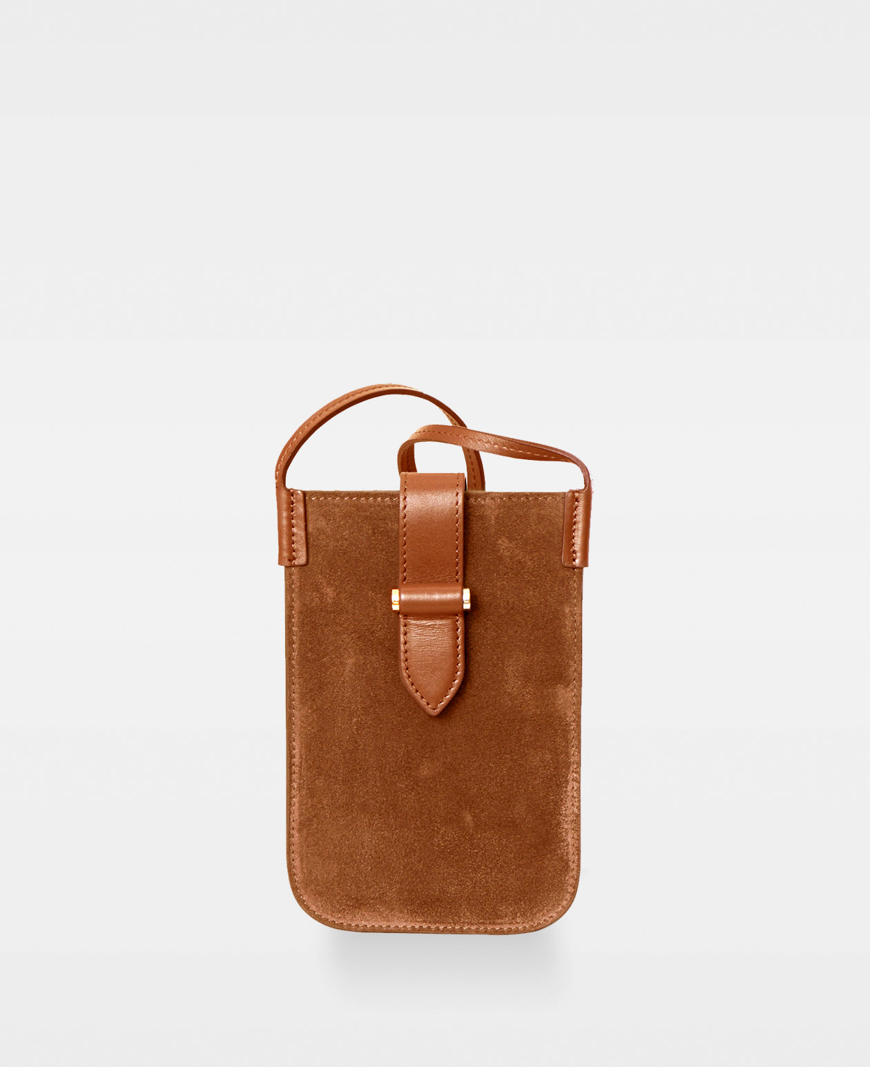 DECADENT COPENHAGEN FIONA mobile crossbody bag Crossbody-väskor Suede Cognac