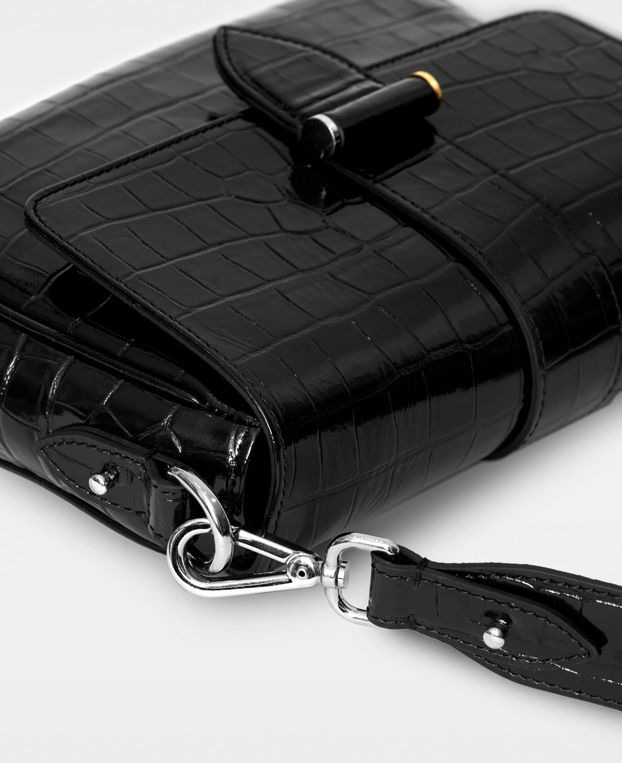 NICKY crossbody bag - Croco Black